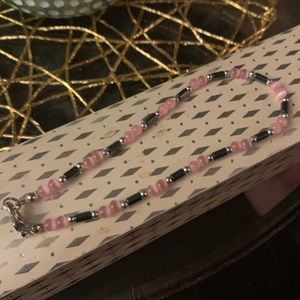 Rose and Hematite Anklet